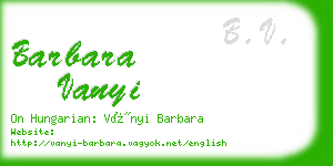 barbara vanyi business card
